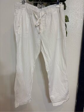 Columbia Linen Blend Capri Pants Size Large White